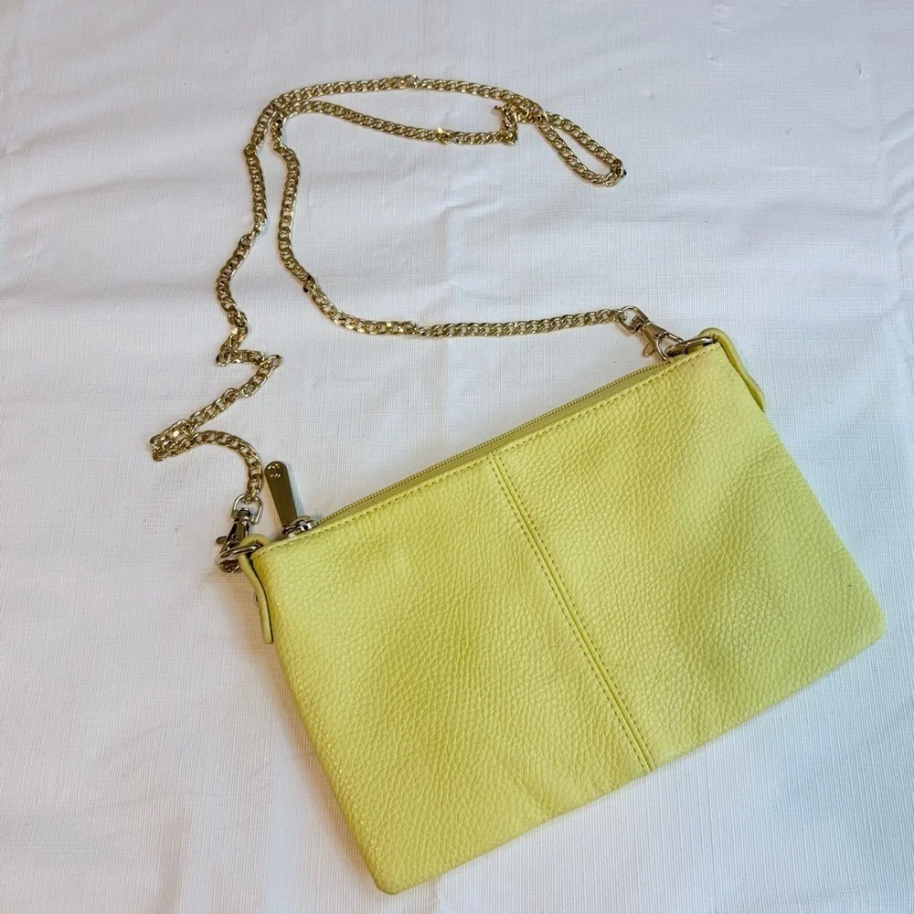 Charming Charlie Yellow Crossbody Bag with Gold Chain